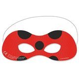 Procos Feestmaskers Miraculous 19,5 X 8 Cm Karton Rood 6 Stuks