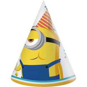 Procos - Minions Rise of Crane Cone Caps van FSC-papier, 6 stuks, geel, één maat, PR92140