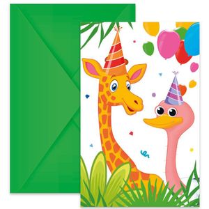 Uitnodigingen en Enveloppen FSC Jungle Ballonnen, 6st.