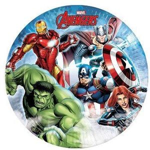 Vegaoo - 8 Kartonnen borden FSC Avengers Mighty 23 cm