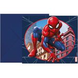 Procos - Set van 6 Spiderman Uitnodigingen - FSC - Voor Verjaardag