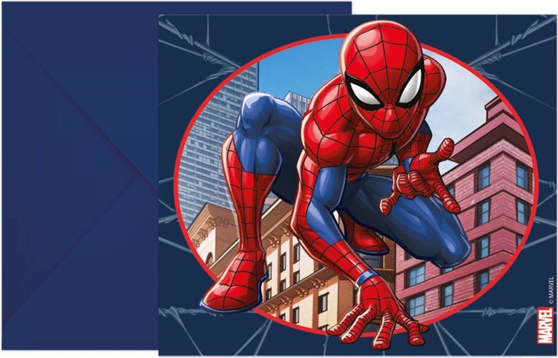 Spiderman Uitnodigingen 6st