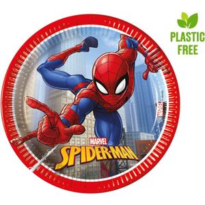 Vegaoo - 8 Spiderman Fighter papieren borden van 20 cm