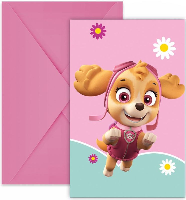 Paw Patrol Uitnodigingen Skye And Everest 6st