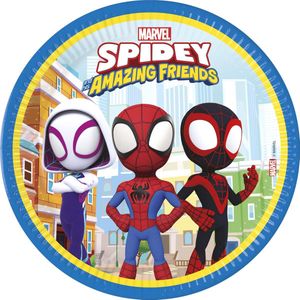 Procos - Spidey and His Amazing Friends - Feestborden - Papieren - 8 Stuks