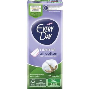 EveryDay All Cotton Instapjes Normal, Filtratie 100% Katoen, 20 Stuk