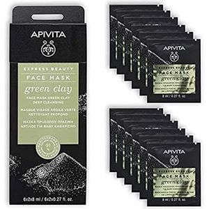 APIVITA Express Beauty Deep Cleansing Face Mask with Green Clay 2X8 ml
