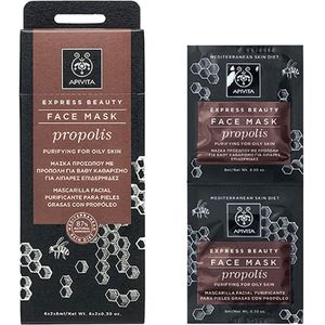 Apivita - Express Beauty - Purifying Face Mask - Propolis - Zwart - 2x8 ml