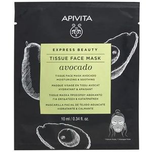 Apivita Express Beauty Moisturizing Tissue Face Mask Avocado hydraterende sheet mask voor Kalmering van de Huid 10 ml