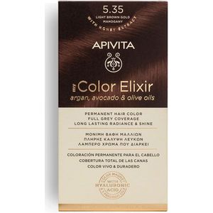 Apivita My Color Elixir Haarkleuring zonder Ammoniak Tint 5.35 Light Brown Gold Mahogany 1 st