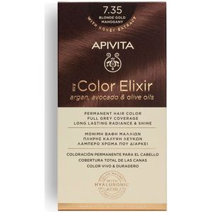 Apivita My Color Elixir Haarkleuring zonder Ammoniak Tint 7.35 Blonde Gold Mahogany 1 caps