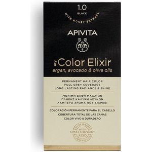 Apivita Color Elixir Permanent Hair Color 1.0 Black 1St