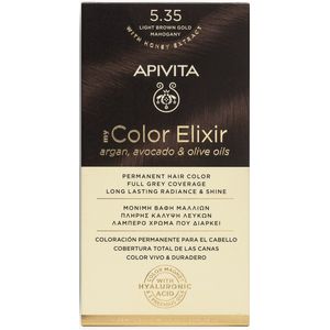 Apivita Haarverf Hair Colour Color Elixir Permanent Hair Color 5.35 Light Brown Gold Mahogany