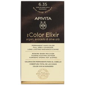 Apivita Haarverf Hair Colour Color Elixir Permanent Hair Color 6.35 Dark Blonde Gold Mahogany