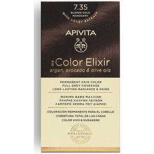 Apivita Haarverf Hair Colour Color Elixir Permanent Hair Color 7.35 Blonde Gold Mahogany