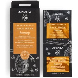 Apivita - Express Beauty Nourishing Face Mask Honey - Gezichtsmasker - 2x8 ml - Crème