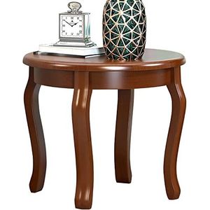 Prachtige massief houten salontafel, kleine appartement eettafel, woonkamer bank bijzettafel/hoektafel (60x57cm), Amerikaanse ronde tafel (kleur: D)