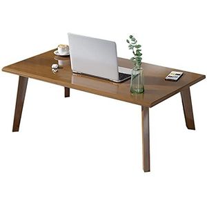 Prachtige salontafel van massief hout, vrijetijdstafel in Japanse stijl (H42CM), multifunctionele lage tafel voor kleine appartementen, bijzettafel bij de bank (Kleur: A, Maat: 100CM)