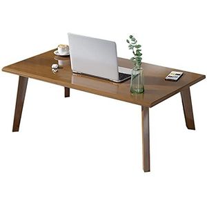 Prachtige salontafel van massief hout, vrijetijdstafel in Japanse stijl (H42CM), multifunctionele lage tafel voor kleine appartementen, bijzettafel bij de bank (Kleur: A, Maat: 80CM)