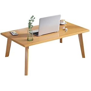 Prachtige salontafel van massief hout, vrijetijdstafel in Japanse stijl (H42CM), multifunctionele lage tafel voor kleine appartementen, bijzettafel bij de bank (Kleur: B, Maat: 80CM)