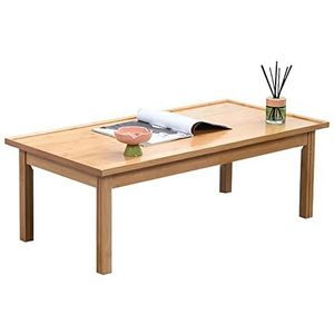 Prachtige salontafel, lage zittafel in Japanse stijl, kleine massief houten eettafel, logkleurige multifunctionele slaapkamervrije tijdstafel (afmetingen: 100x50x35cm)