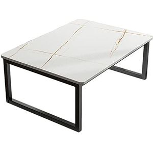 Prachtige erkertafel, Scandinavische leisteen kleine salontafel, zittende Japanse studeertafel/vrijetijdstafel, smeedijzeren beugel lage tafel (kleur: D, maat: 50x40x30cm)
