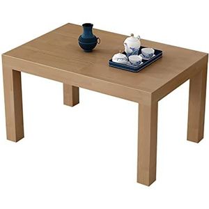 Prachtige salontafel, kleine appartementtafel, huishoudelijke massief houten lage tafel, multifunctionele vrijetijdstafel/eettafel, bankbijzettafel (kleur: A, maat: 60x40x50cm)