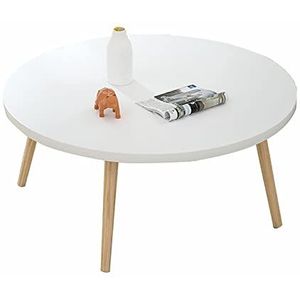 Prachtige salontafel, Japanse ronde lage tafel, Φ60x32cm multifunctionele vrijetijdstafel/eettafel, bankbijzettafel (kleur: E)