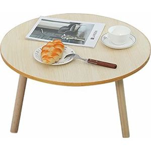 Prachtige salontafel, Japanse ronde lage tafel, Φ60x32cm multifunctionele vrijetijdstafel/eettafel, bankbijzettafel (kleur: D)