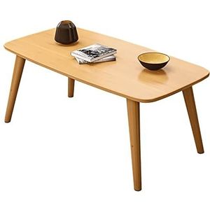 Prachtige salontafel, dubbellaagse bijzettafel in de woonkamer, massief houten lage zittafel, multifunctionele vrijetijdstafel (afmetingen: 100x50x40cm)