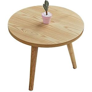 Prachtige H45cm lage tafel, Φ50cm ronde salontafel, woonkamer telefoontafel, massief houten tafelpoten bank bijzettafel (Kleur: Houtkleur)