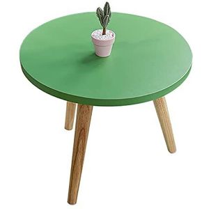 Prachtige H45cm lage tafel, Φ50cm ronde salontafel, woonkamer telefoontafel, massief houten tafelpoten bank bijzettafel (Kleur: Groen)