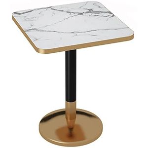 Prachtige kleine vierkante tafel, eenvoudige bijzettafel in Europese stijl (60x60x75cm), vrijetijdstentoonstellingsbar, salontafel, multifunctionele vrijetijdstafel (kleur: A)