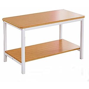 Prachtige dubbellaagse salontafel, 80x40x50cm eenvoudige theetafel, huishoudelijke multifunctionele zij-/hoektafel, lange tafel schrijftafel (Kleur: B)