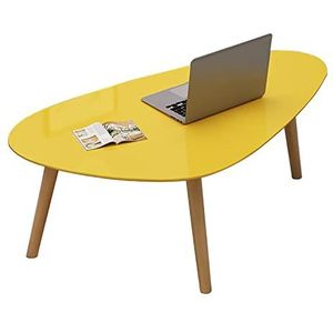 Prachtige salontafel, eenvoudig en klein appartement verfbank bijzettafel (80x50x45cm), massief houten slaapkamer vrijetijdstafel (kleur: geel)