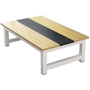 Prachtige salontafel, Japanse lage tafel, huishoudelijke erkertafel, E1 milieuvriendelijk tafelblad + theetafel met koolstofstalen frame (Kleur: A, Maat: 80X60X30CM)
