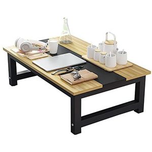 Prachtige salontafel, Japanse lage tafel, huishoudelijke erkertafel, E1 milieuvriendelijk tafelblad + theetafel met koolstofstalen frame (Kleur: B, Maat: 80X50X30CM)