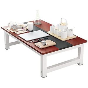 Prachtige salontafel, Japanse lage tafel, huishoudelijke erkertafel, E1 milieuvriendelijk tafelblad + theetafel met koolstofstalen frame (Kleur: E, Maat: 100X60X30CM)