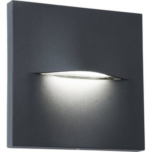 Viokef LED buitenwandlamp Vita, donkergrijs, 14 x 14 cm