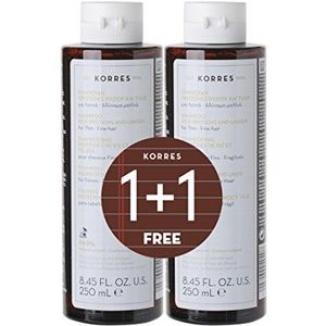 Korres 1 + 1 set Rice Proteins shampoo, per stuk verpakt (2 x 250 ml)