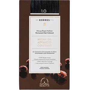 Korres Argan Oil Pernamente Haarkleuring met Arganolie Tint 1.0 Black 50 ml