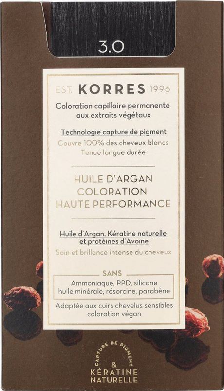 KORRES - Arganolie Geavanceerde Kleuring 3.0 Donkerbruin - 50 ml - 75 ml Ontwikkelaar - 20 ml Conditioner
