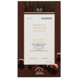KORRES - Arganolie Geavanceerde Kleuring 6.0 Donker Blond - 50 ml - 75 ml Ontwikkelaar - 20 ml Conditioner