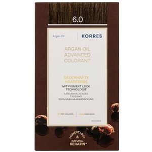 KORRES - Arganolie Geavanceerde Kleuring 6.0 Donker Blond - 50 ml - 75 ml Ontwikkelaar - 20 ml Conditioner