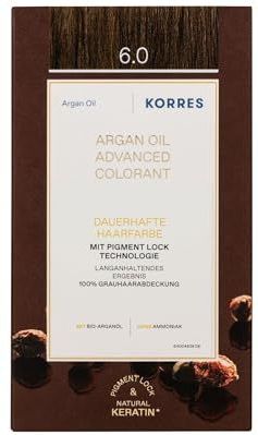 KORRES - Arganolie Geavanceerde Kleuring 6.0 Donker Blond - 50 ml - 75 ml Ontwikkelaar - 20 ml Conditioner