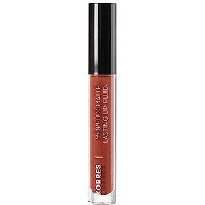 KORRES MORELLO Matte Lasting Lip Fluid nr. 58 Red Clay, langdurige lippenvloeistof met lichte en aangename textuur, matte afwerking, veganistisch, 3,4 ml