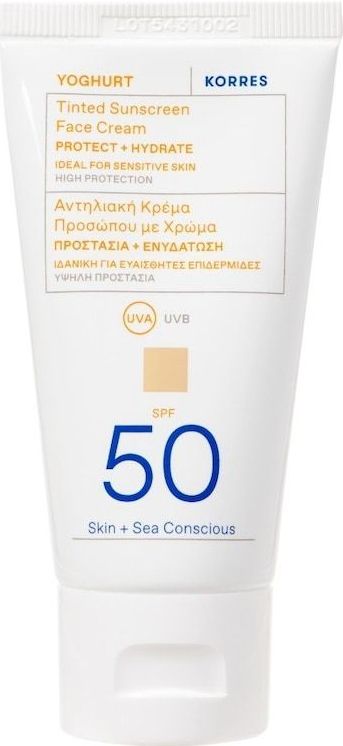 Korres - Yoghurt Tinted Sunscreen Face Cream - SPF 50 - 50 ml