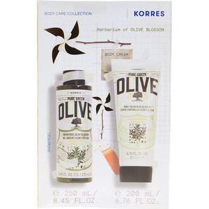 KORRES - Olive & Olive Blossom - Cadeauset - Douchegel 250 ml + Lichaamsmelk 200 ml - Veganistisch
