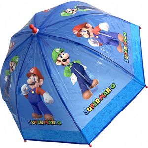 Super Mario jongens paraplu 45 cm blauw
