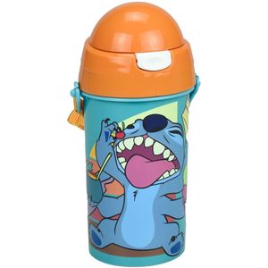 Stitch - Drinkfles - 500ml - Blauw - Kunststof